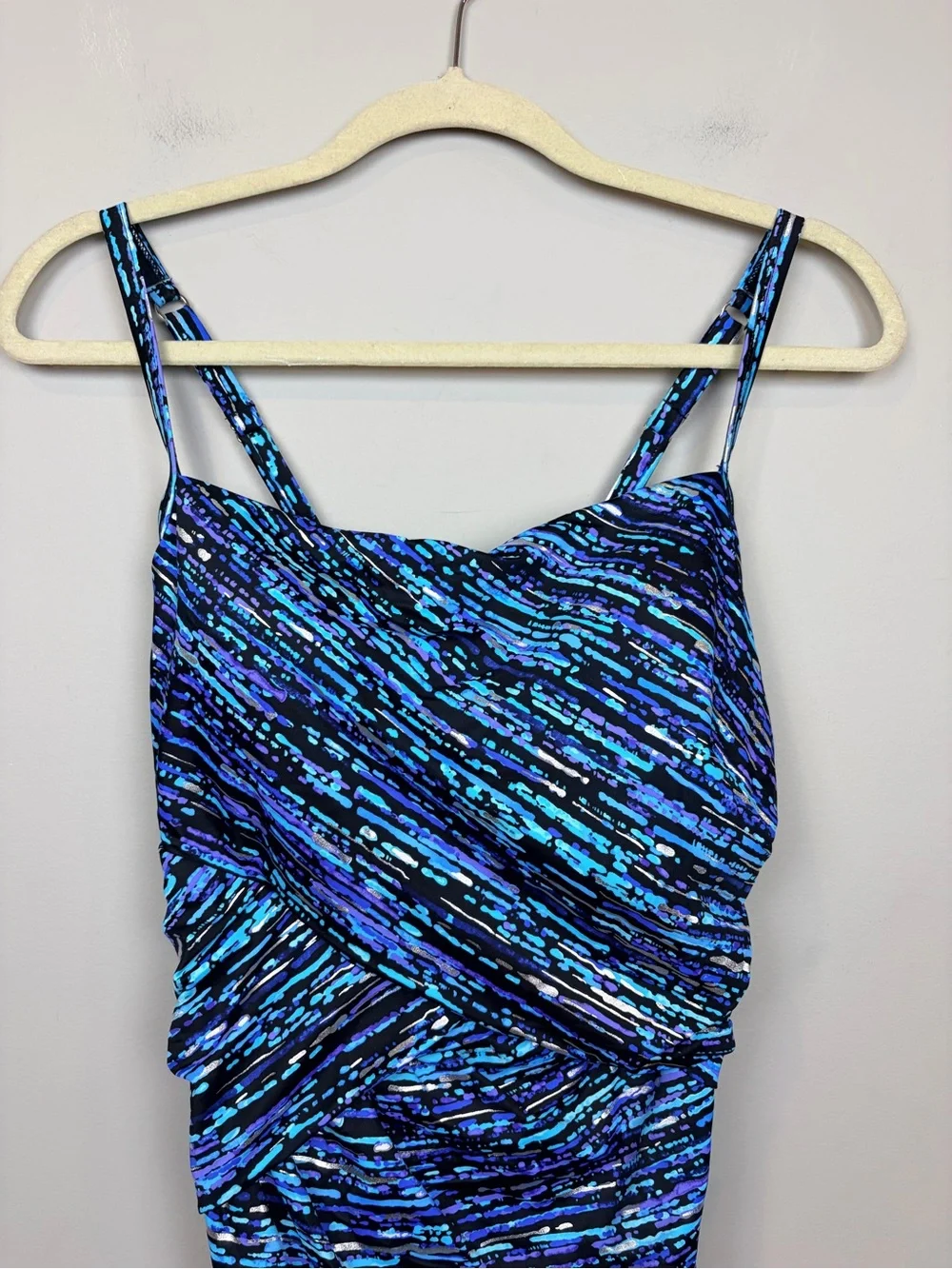 NWT‎ Dreamsuit by Miracle Brands Drape One Piece Swimsuit 12 Ruched